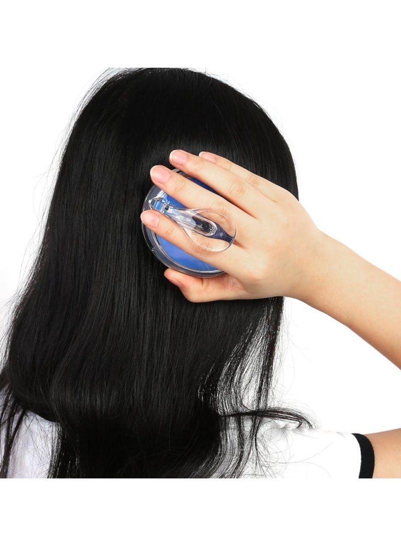 Generic Scalp Massager Shampoo Brush – Soft Silicone Hair Scrubber for Deep Cleaning and Relaxing Scalp Massage – Ergonomic Handheld Design – Suitable for Men, Women & All Hair Types – Blue Transparent - Image 4