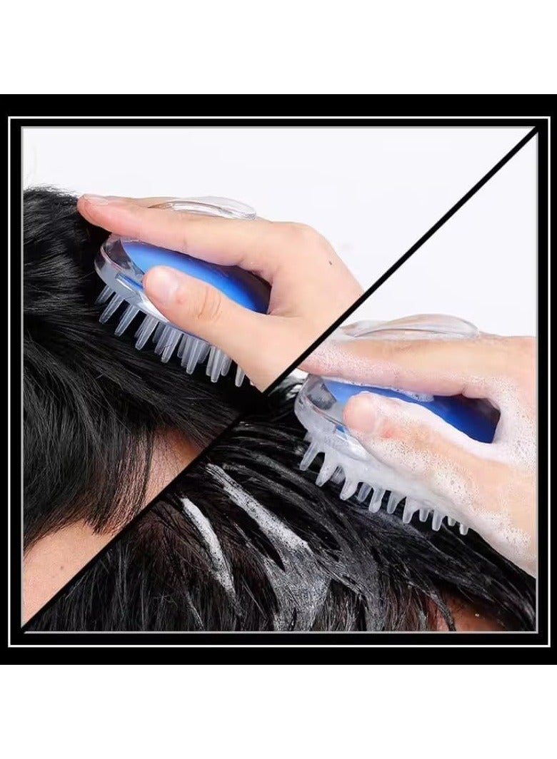 Generic Scalp Massager Shampoo Brush – Soft Silicone Hair Scrubber for Deep Cleaning and Relaxing Scalp Massage – Ergonomic Handheld Design – Suitable for Men, Women & All Hair Types – Blue Transparent - Image 5