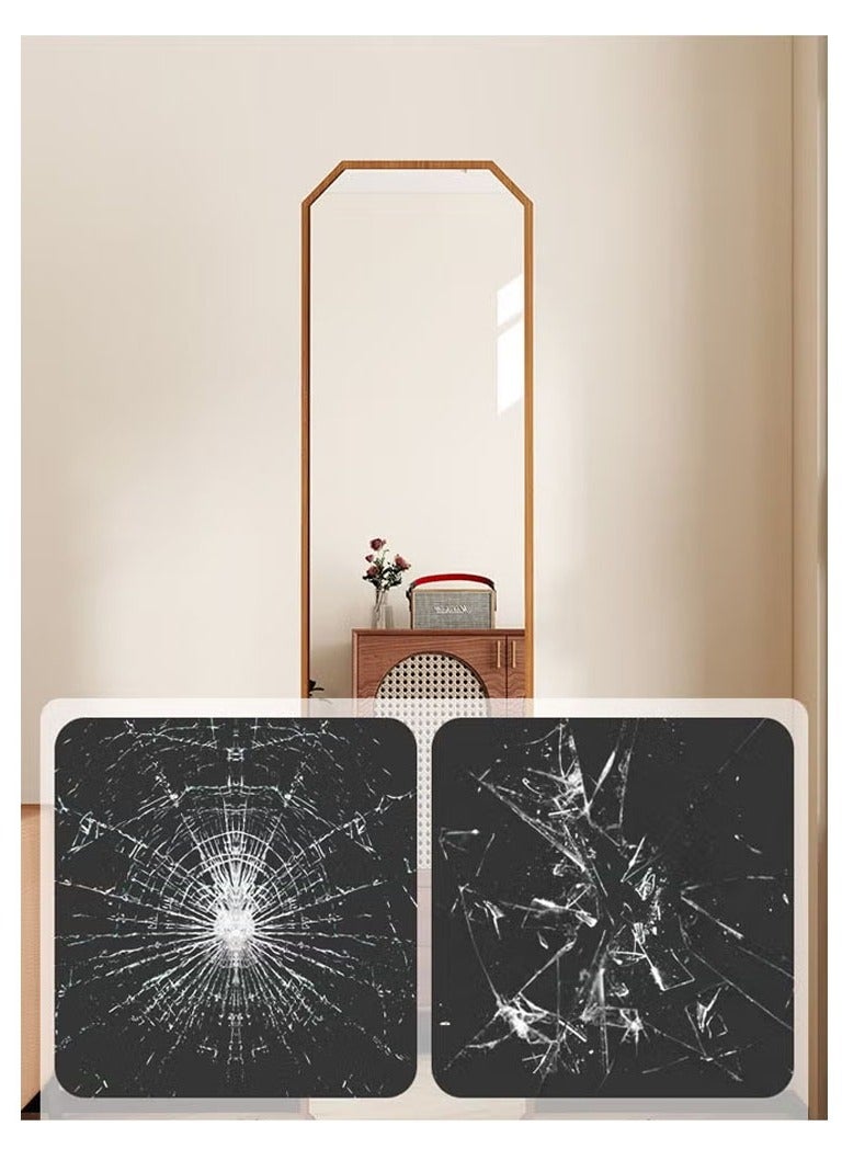 keke Antique-Style Rotating Full-Length Mirror with Integrated Coat & Storage Rack – Unique Shaped Floor Mirror for Bedroom & Living Room 40 width 160 Length Walnut Color - Image 5