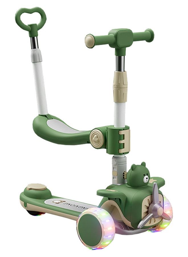 ZCM-HAPPY 3-in-1 Foldable Children's 3-Wheel Scooter, LED Wheel Scooter, Slideable, Rideable - Image 1