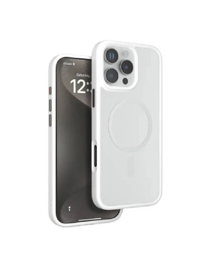 ليفيلو جراب Levelo MagSafe Grip لهاتف iPhone 16 Pro Max - أبيض/شفاف - Image 1