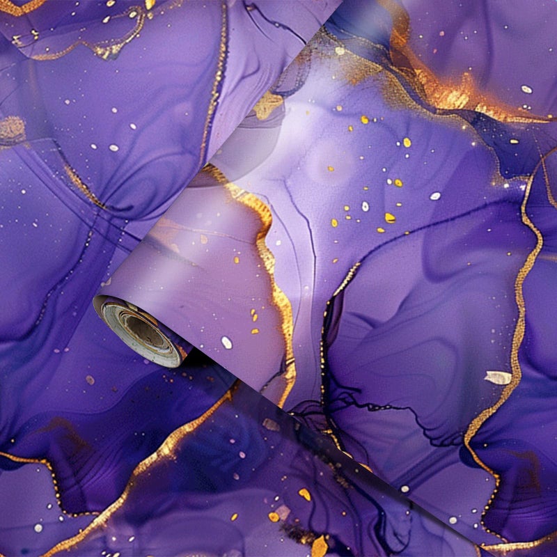 HOMETITUTE Gold Purple Marble Wallpaper Contact Paper 157x394 Peel and Stick Wall Paper Self Adhesive Vinyl Wallpaper Removable Marble Wall Sticker for Cabinet Countertop Shelf Liner Decor - Image 2