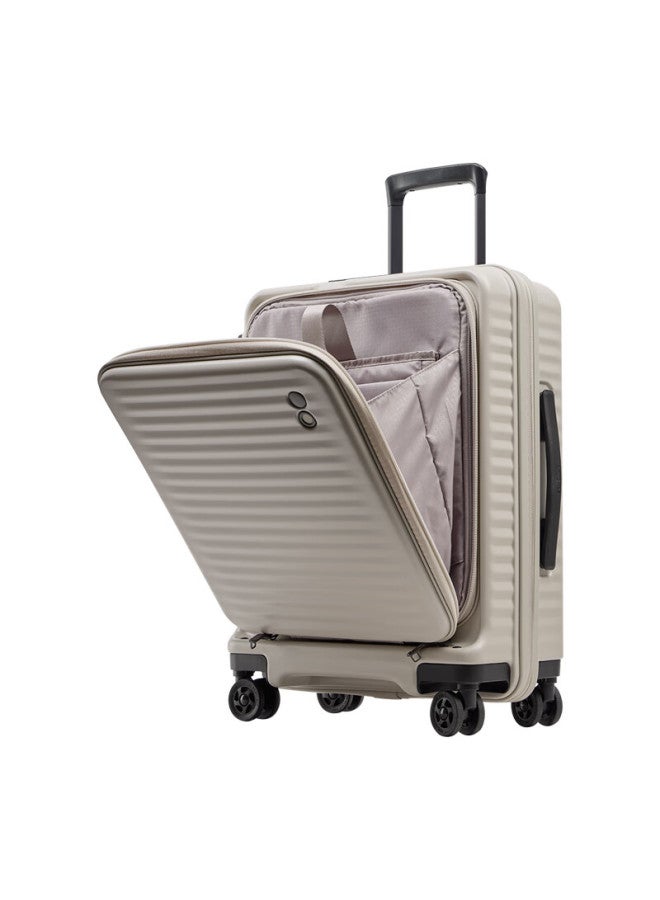 إيكولاك Echolac Front-opening Luggage، حقيبة ترولي قابلة للتمديد، شنطة سفر عالية الجودة TSA PC183F، 20 بوصة، لون شاي الحليب - Image 2