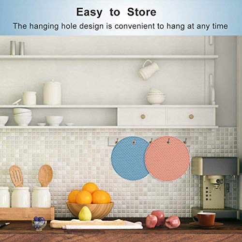 P-Plus International Silicone Trivets Mat for Dish Hot Pads for Counter Top,Pan and Pot Heat Resistant Hot Protector Round B 18 cm Random Pack of 2 - Image 5