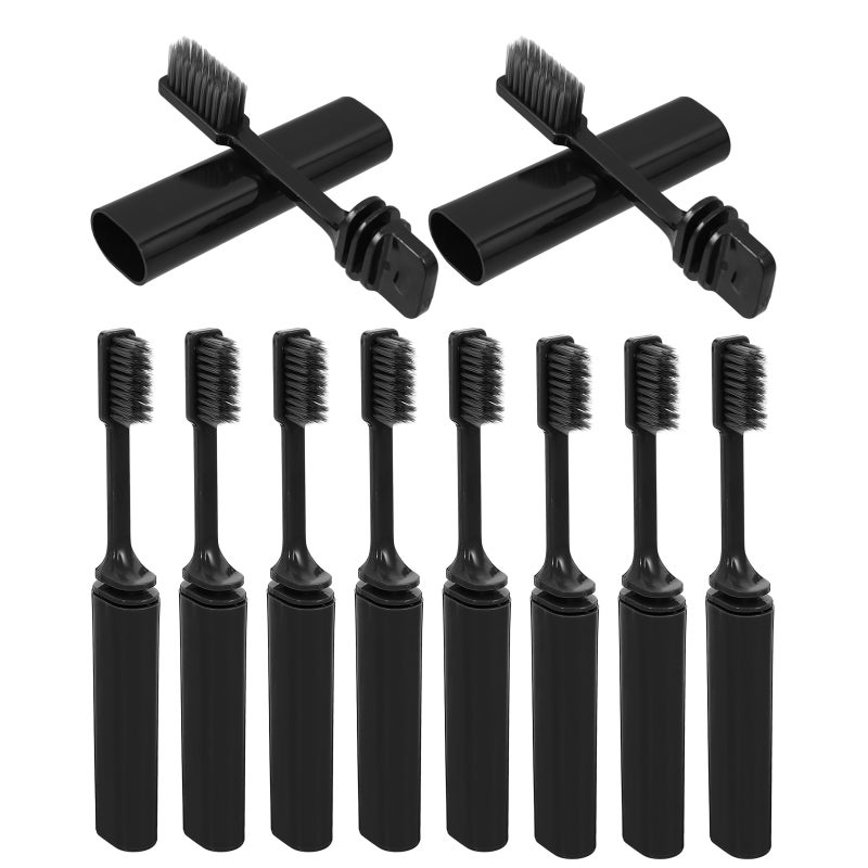 10Pcs Portable Folding Toothbrush Compact Toothbrush Toothbrush Holder Case Toothbrush Cup for School Camping Business Trip Vacation - Image 4