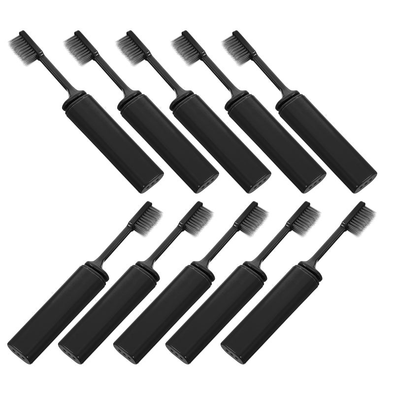 10Pcs Portable Folding Toothbrush Compact Toothbrush Toothbrush Holder Case Toothbrush Cup for School Camping Business Trip Vacation - Image 1