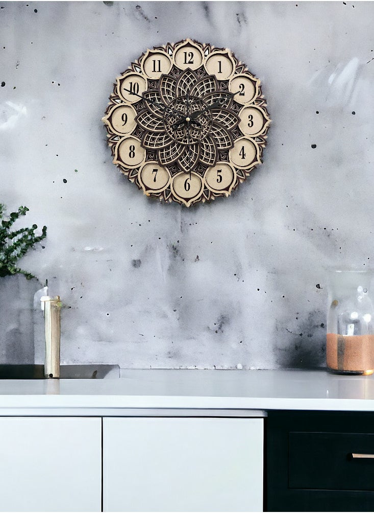 POSHIO® Mandala Art Wall Clock- Big Size (18 x 18 inches), Multilayered Wooden Structure - pzsku/Z187564FB768D7DBA6BC6Z/45/_/1722922191/d95b342b-7885-4fde-a3f6-2b712b31120b