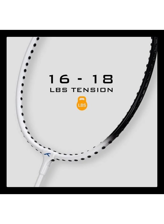 هندرد مضربا تنس الريشة باور تيك  مع غطاء رأس