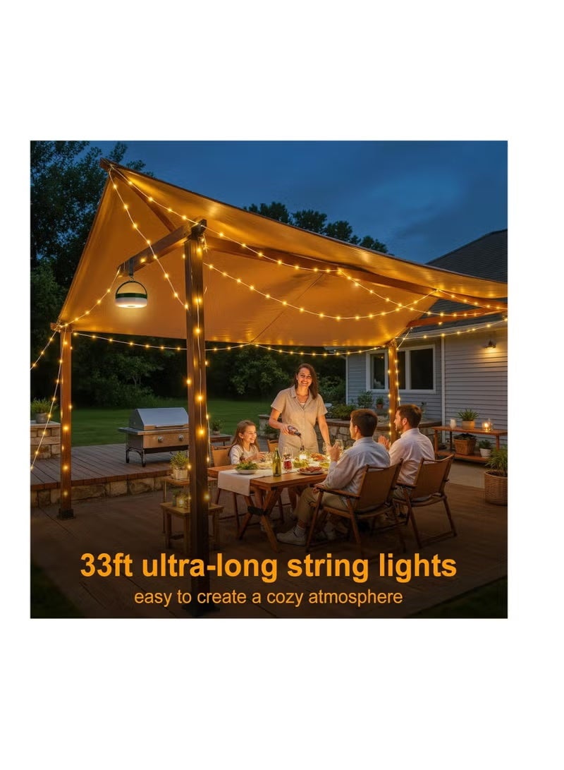 Evva Camping String Lights, 10-Meter Multi-Shaped Light with Large Multi-Light/Shaped Head, Rechargeable, Waterproof Hanging Illumination for Camping, Tent, Garden Decor, Festivals, and Parties" - Image 3