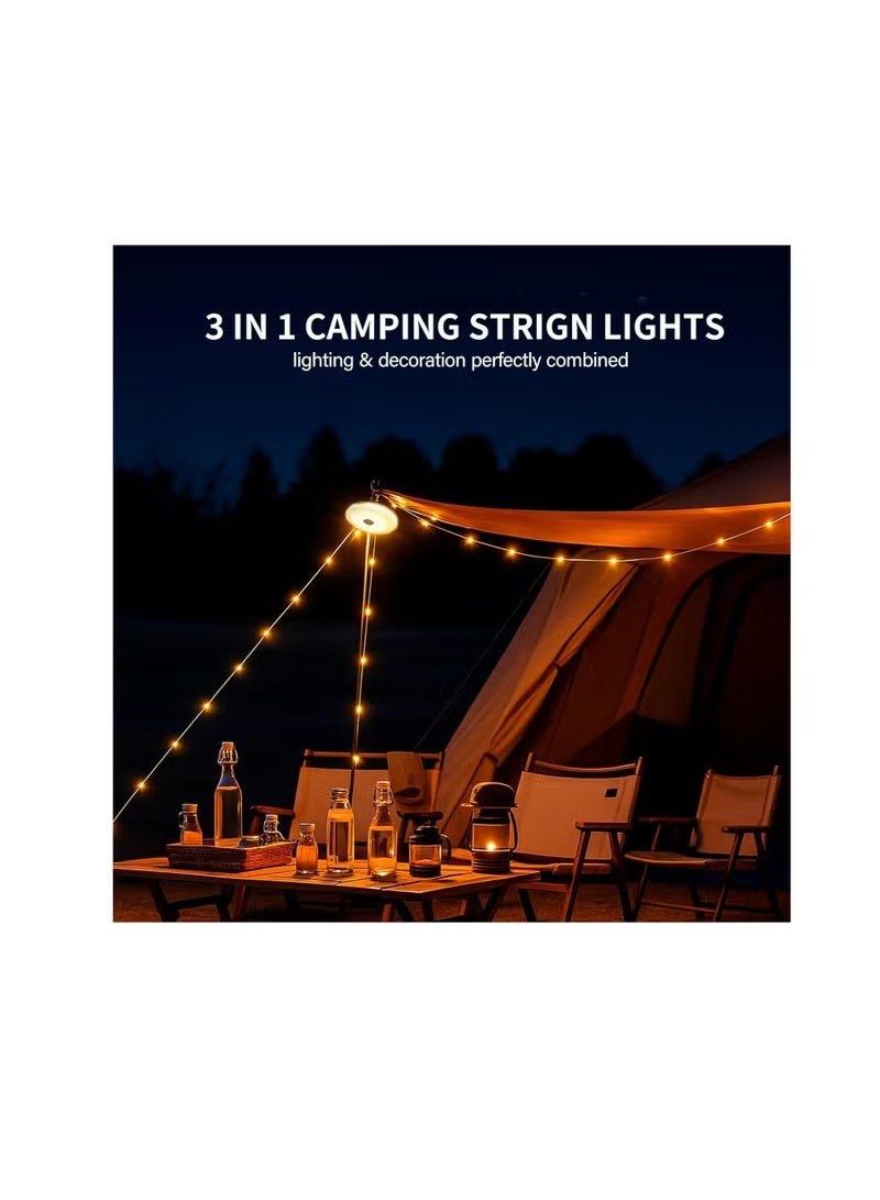 Evva Camping String Lights, 10-Meter Multi-Shaped Light with Large Multi-Light/Shaped Head, Rechargeable, Waterproof Hanging Illumination for Camping, Tent, Garden Decor, Festivals, and Parties" - Image 4
