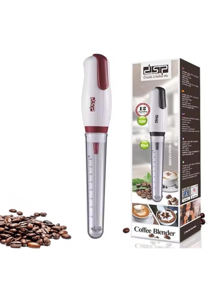 DSP Milk frother handheld, electric mixer for coffee drink, foam bread maker, Durable and Electric coffee hand mixer, 25W Motor, 80ml Capacity, Stainless Steel & Plastic Design, KA3069 (red)  - Image 1