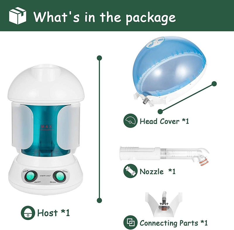 2 in 1 Hair and Facial Steamer, Hair Steamer, Face Steamer, Hair Humidifier, Hot Mist Moisturizing, Hydration System Sprayer, Personal Care Use, Home and Salon - Image 4