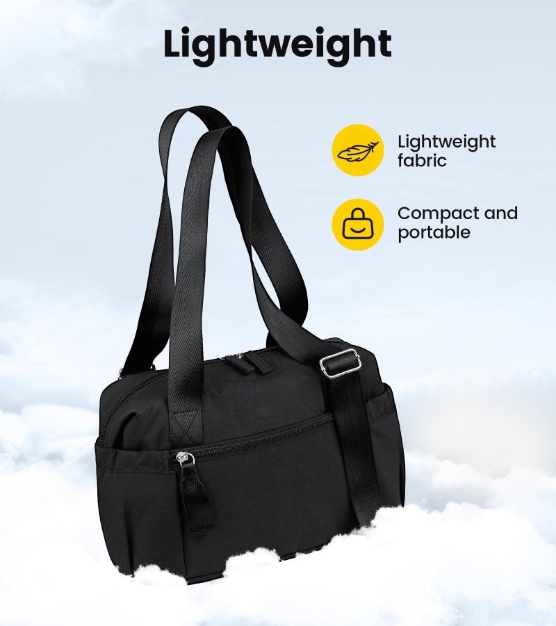 Vorspack Mini Gym Bag for Women - Small Duffle Bag Lightweight Duffel Bag with Wet Pocket Cute Sports Bag for Gym Dance Yoga - Black - Image 5