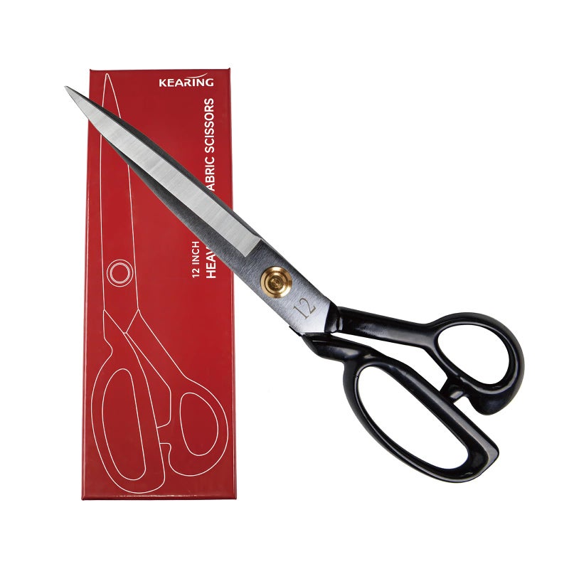 KEARING 12 Inch Heavy Duty Fabric Scissors, Professional Tailor Shears for Precision Cutting of Leather, Denim, and Multi-Layer Fabrics for Sewing, Dressmaking, Cutting - 1 lb - Right-Handed - Image 1