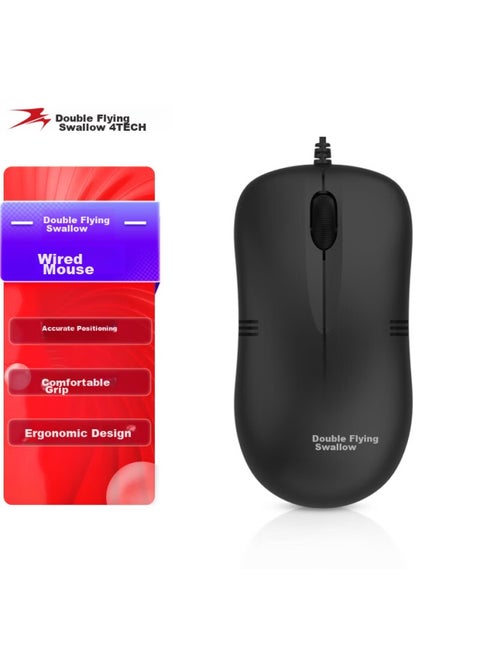A4tech Wm-100 Wired Mouse, Laptop And Desktop Computer Office Home Portable Mouse, Usb Interface, Black