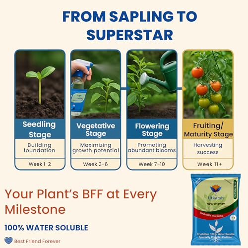 Utkarsh NPK 19 19 19 Fertilizer for Plants Growth | 100% Water Soluble | Complete Plant Food for Home Garden, Boosts Plant Health and Flowering (1.8 Kg; Pack of 2 of 900 gm) - Image 5