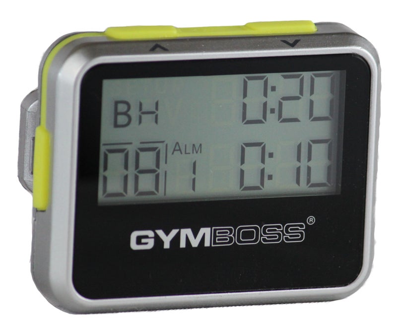 Gymboss مؤقت جيمبوس وفاصل زمني - فضي/أصفر لامع - Image 1