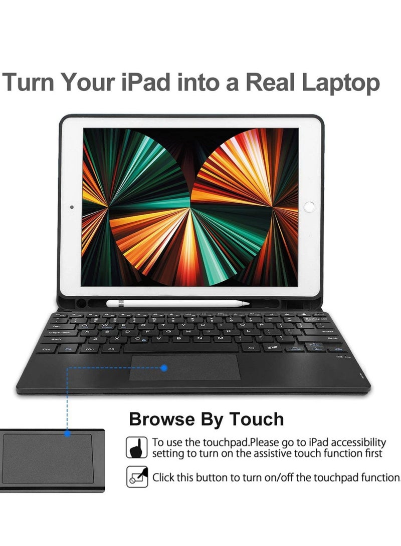 Ipad 97 Keyboard Case for 6Th Generation 2018, 5Th Gen 2017, Air 2 & Air, Pro 97, Wireless Bluetooth Touchpad Keyboard, Protective With Pencil Holder - Image 4