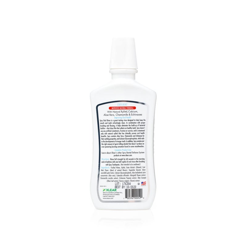 Spry Natural Xylitol Mouthwash Fluoride Free with Enamel Support, Gentle Alcohol Oral Rinse, Non-GMO, Coolmint - 16 fl oz (Pack of 2) - Image 2