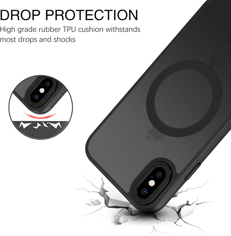 BENTOBEN for iPhone Xs Max Case [Compatible with Magsafe] Translucent Matte Magnetic iPhone Xs Max Phone Case Slim Thin Shockproof Women Men Protective Cases Cover for iPhone Xs Max 6.5" 2018, Black - Image 3