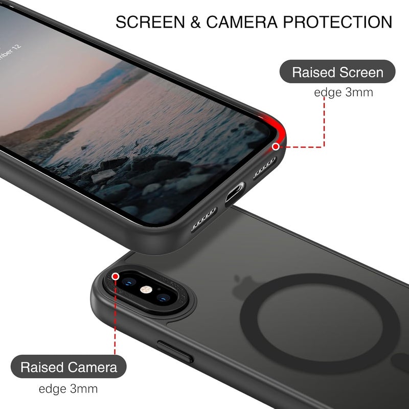 BENTOBEN for iPhone Xs Max Case [Compatible with Magsafe] Translucent Matte Magnetic iPhone Xs Max Phone Case Slim Thin Shockproof Women Men Protective Cases Cover for iPhone Xs Max 6.5" 2018, Black - Image 5