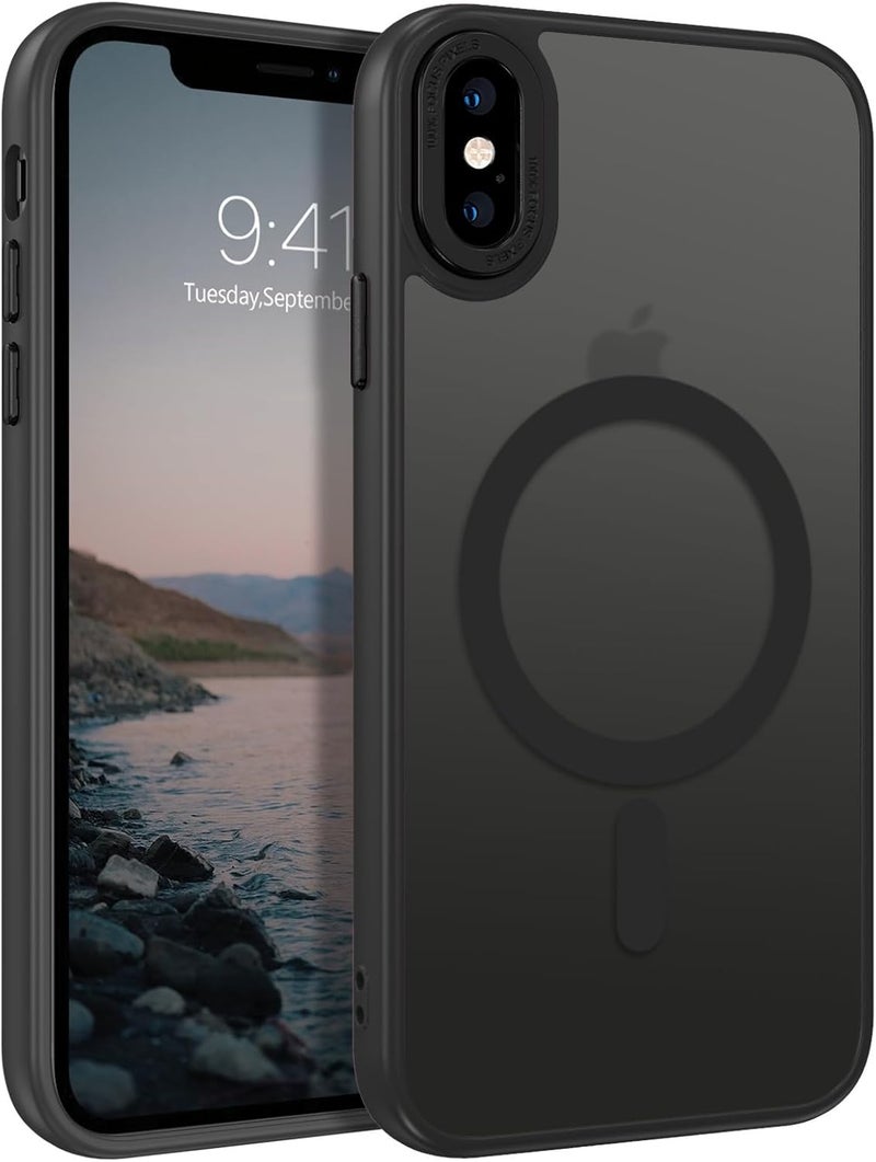BENTOBEN for iPhone Xs Max Case [Compatible with Magsafe] Translucent Matte Magnetic iPhone Xs Max Phone Case Slim Thin Shockproof Women Men Protective Cases Cover for iPhone Xs Max 6.5" 2018, Black - Image 1