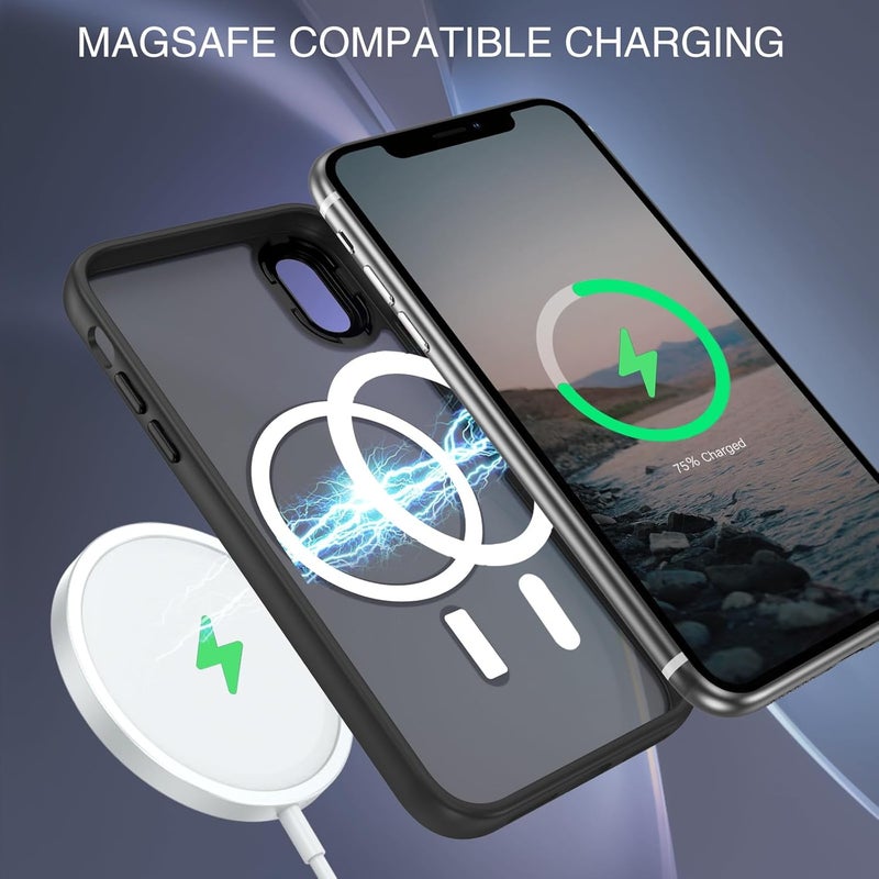 BENTOBEN for iPhone Xs Max Case [Compatible with Magsafe] Translucent Matte Magnetic iPhone Xs Max Phone Case Slim Thin Shockproof Women Men Protective Cases Cover for iPhone Xs Max 6.5" 2018, Black - Image 4