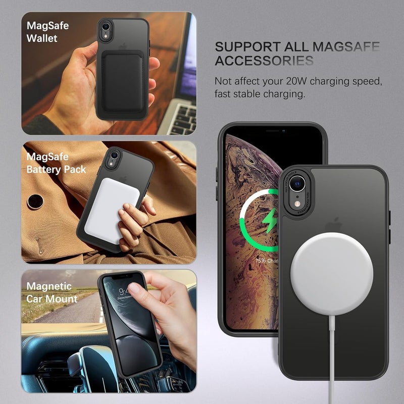 BENTOBEN for iPhone Xs Max Case [Compatible with Magsafe] Translucent Matte Magnetic iPhone Xs Max Phone Case Slim Thin Shockproof Women Men Protective Cases Cover for iPhone Xs Max 6.5" 2018, Black - Image 2