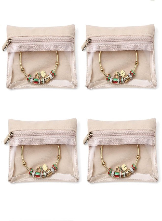 LOCKET 4 Pcs Velvet Jewellery Organizer Pouch Set – Zipper Bags for Travel & Storage | Small Jewellery Pouches for Rings, Necklaces, Bracelets, Earrings, Brooches (Multicolor) - Image 1