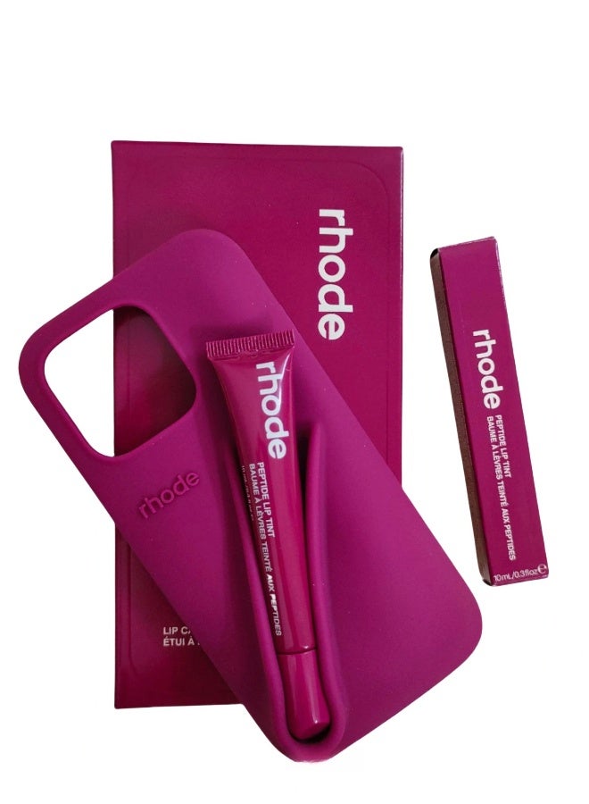 rhode Silicone Lip Holder for Cell Phone, Lip Gloss Adhesive Sleeve for Phone, Lip Holder Stick-on Phone Case, Back Stick On Holder for iPhone Phones（Raspberry Jelly） - Image 2