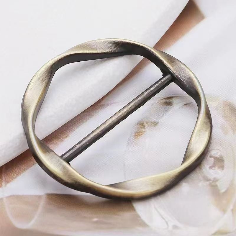 2024 Spring Summer T-Shirt Scarf Knot Clip Fog Silver  - Image 4