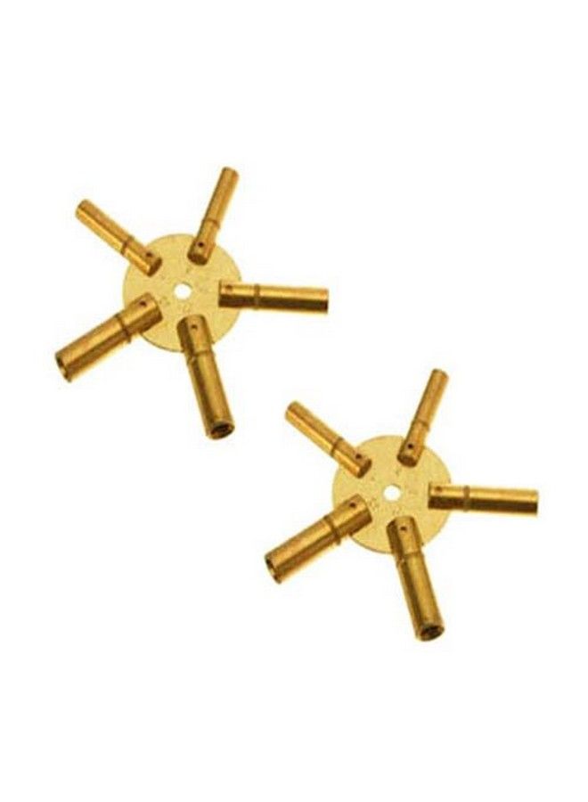 Brass Blessing Large 5 Prong Brass Clock Key For Winding Clocks Odd And Even Numbers From Brass Blessing (5188) - Image 2