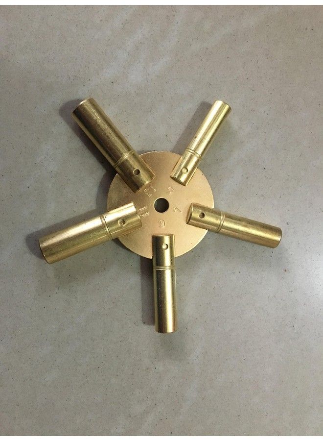 Brass Blessing Large 5 Prong Brass Clock Key For Winding Clocks Odd And Even Numbers From Brass Blessing (5188) - Image 4