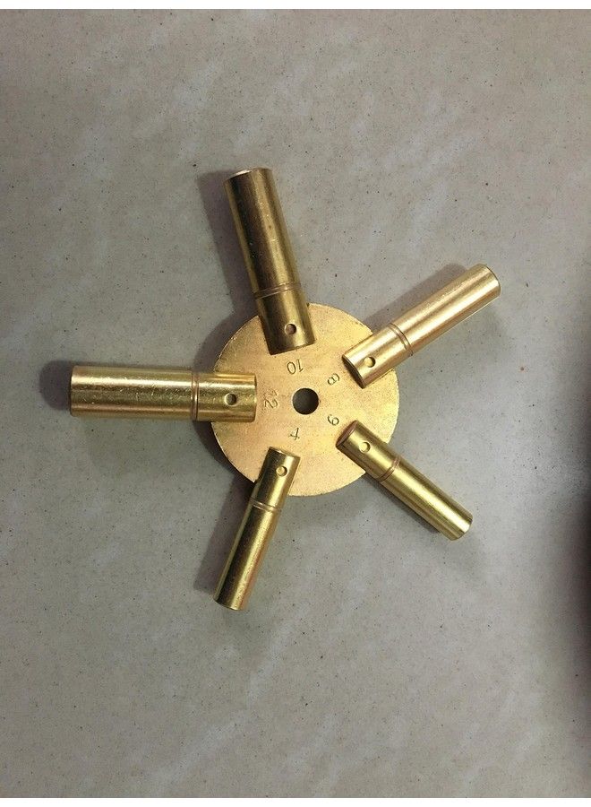 Brass Blessing Large 5 Prong Brass Clock Key For Winding Clocks Odd And Even Numbers From Brass Blessing (5188) - Image 5