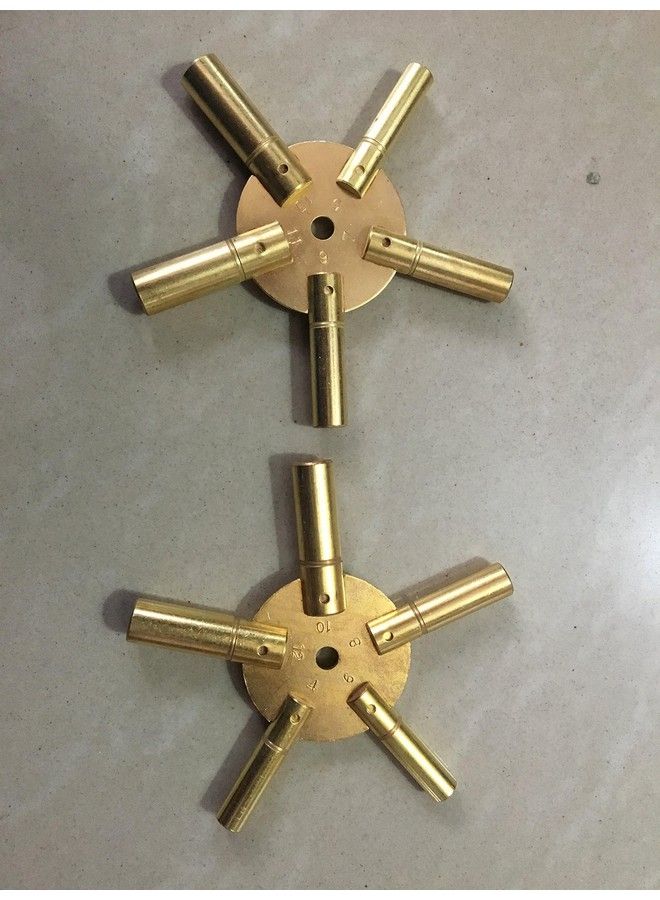 Brass Blessing Large 5 Prong Brass Clock Key For Winding Clocks Odd And Even Numbers From Brass Blessing (5188) - Image 3