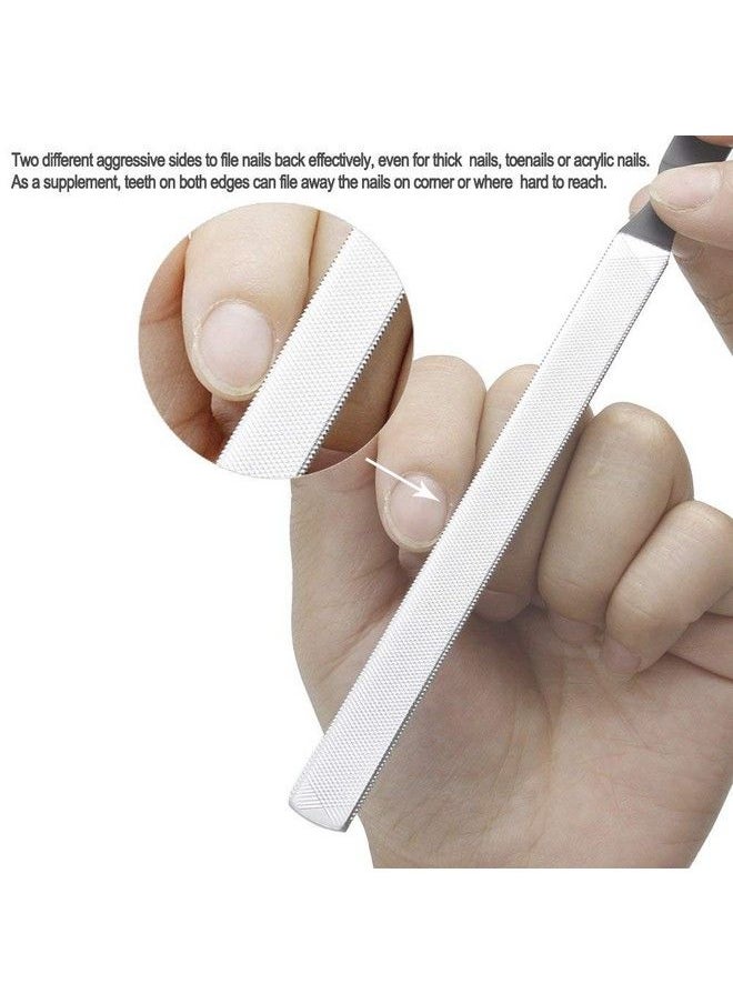 ZIZZON Stainless Steel Nail File 4 Sides 7 Inch Length  - Image 4
