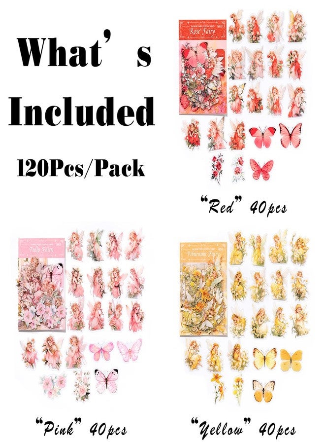SIBLYMONA Vintage Fairy Stickers for Journaling, Transparent Flower Fairy Stickers for Scrapbook Junk Journal Supplies Bullet Journaling DIY Crafts Album Phone Cases Laptops Calendars Notebook (120, Blue) - Image 2