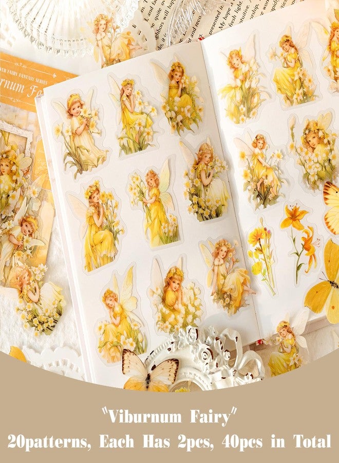 SIBLYMONA Vintage Fairy Stickers for Journaling, Transparent Flower Fairy Stickers for Scrapbook Junk Journal Supplies Bullet Journaling DIY Crafts Album Phone Cases Laptops Calendars Notebook (120, Blue) - Image 5