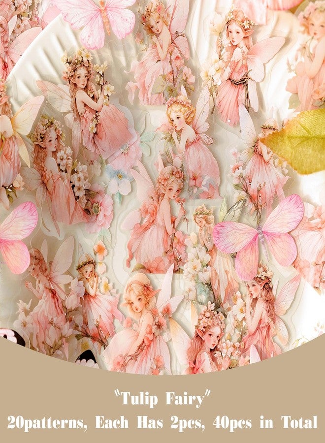 SIBLYMONA Vintage Fairy Stickers for Journaling, Transparent Flower Fairy Stickers for Scrapbook Junk Journal Supplies Bullet Journaling DIY Crafts Album Phone Cases Laptops Calendars Notebook (120, Blue) - Image 4