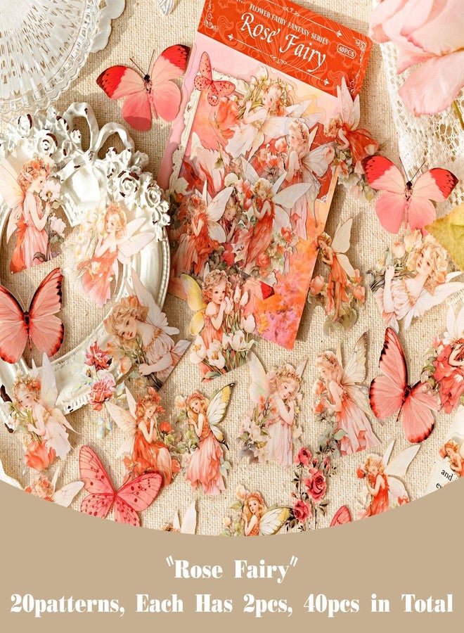 SIBLYMONA Vintage Fairy Stickers for Journaling, Transparent Flower Fairy Stickers for Scrapbook Junk Journal Supplies Bullet Journaling DIY Crafts Album Phone Cases Laptops Calendars Notebook (120, Blue) - Image 3