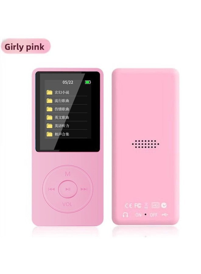 MP3 Player - Bluetooth MP3 Player for Students - Pink with bluetooth, 32g memory/mp4 function + wired earphone - Portable Music Player, English Learning Dictionary, Walkman, Wireless Study, Mp4 Support, Exam Listening - Image 1