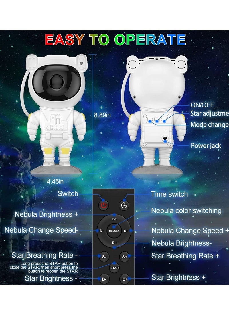 Houmt - Star Projector Galaxy Night Light - Astronaut Starry Nebula Ceiling LED Projection Lamp with Timer, Remote Control, Adjustable Head Angle - Image 1