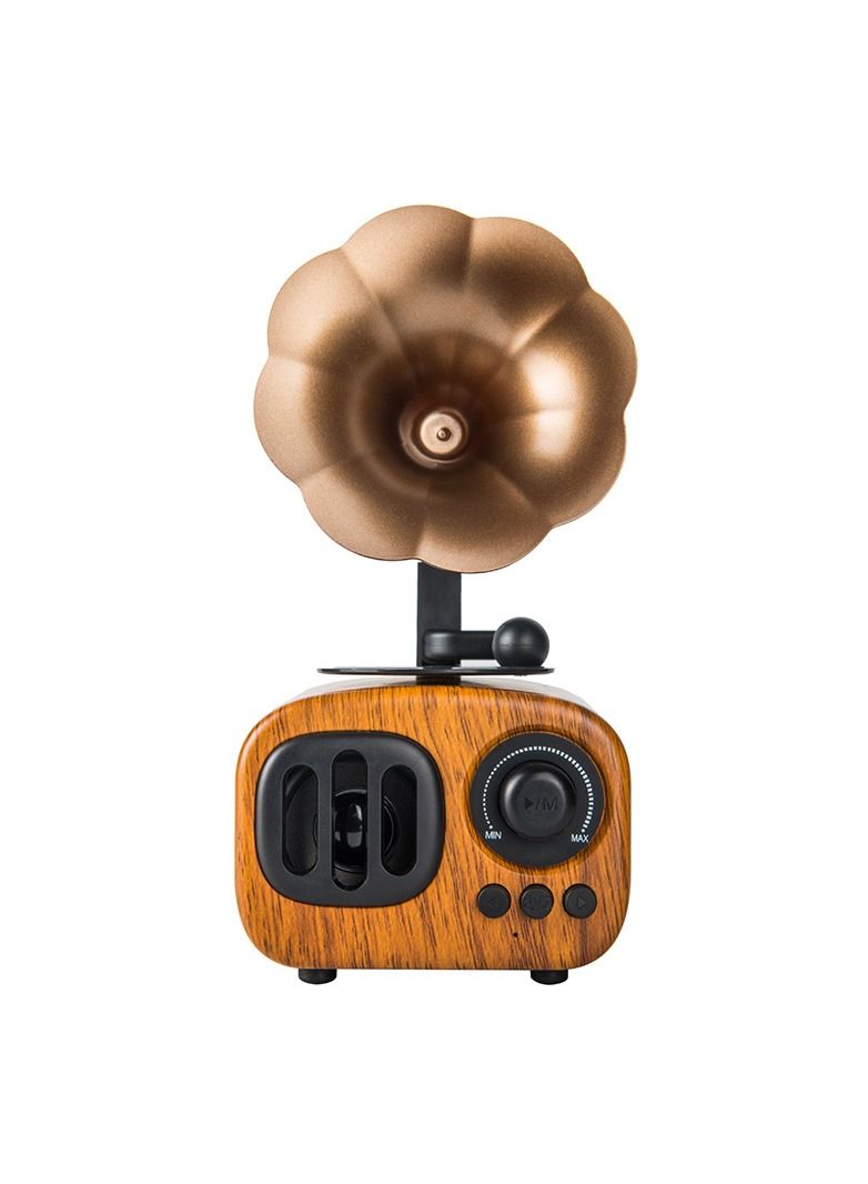 ARNOTEC Retro Gramophone Speaker B7 Trumpet Style Stereo Subwoofer Music player Box Wooden phonograph Speakers Support AUX FM TF  - Image 2