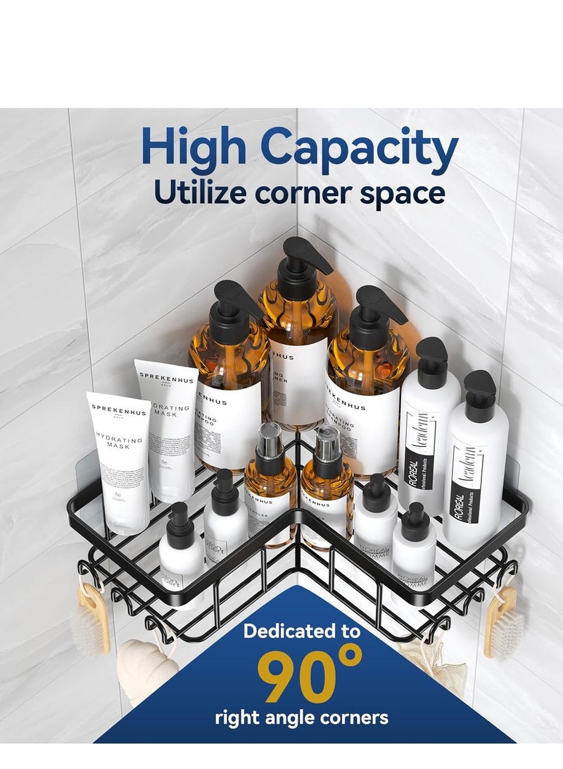 Shower Caddy Organizer, 3-Pack Corner Shower Caddy Organizer Shelves Storage Rack Accessories for Bathroom Countertop Home Decor Set, Black  - Image 3