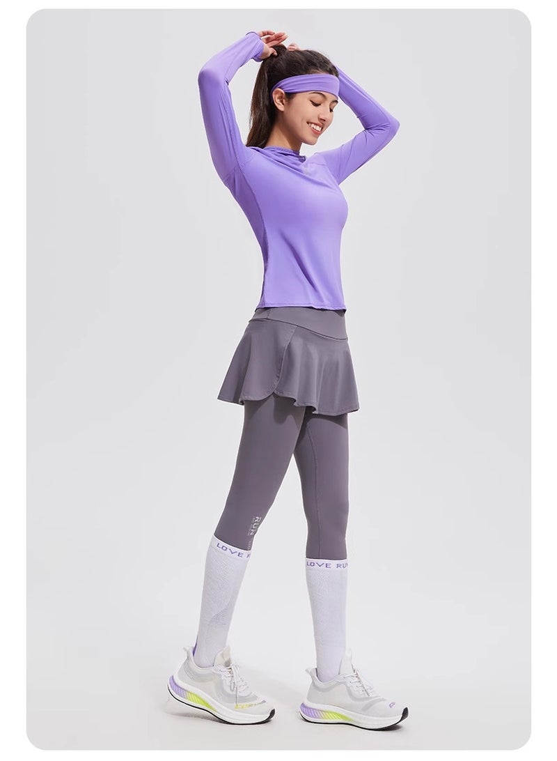 Fitness Sports Hoodies Women's Long Sleeve Top Gym Yoga Shirt Running T Shirt Quick Dry Workout Shirts With Thumb Holes - Image 2