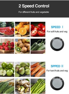 Joshberg Juicer Machine, 800W Centrifugal Juicer Extractor for Fruit Vegetable with Wide Mouth 3” Feed Chute, Easy to Clean, Stainless Steel, BPA-free  - Image 3