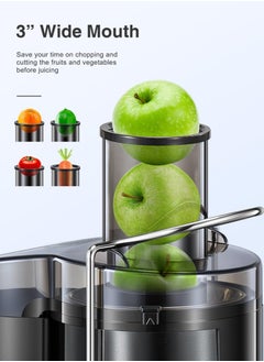 Joshberg Juicer Machine, 800W Centrifugal Juicer Extractor for Fruit Vegetable with Wide Mouth 3” Feed Chute, Easy to Clean, Stainless Steel, BPA-free  - Image 2