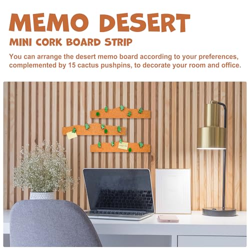 YOBRO Cork Board Set - Cactus & Dinosaur Push Pins Wall Organizer | Memo Bulletin Board with Easy Peel-Stick Mount | Fun Office & Kids Room Decor (Desert Theme) - Image 2