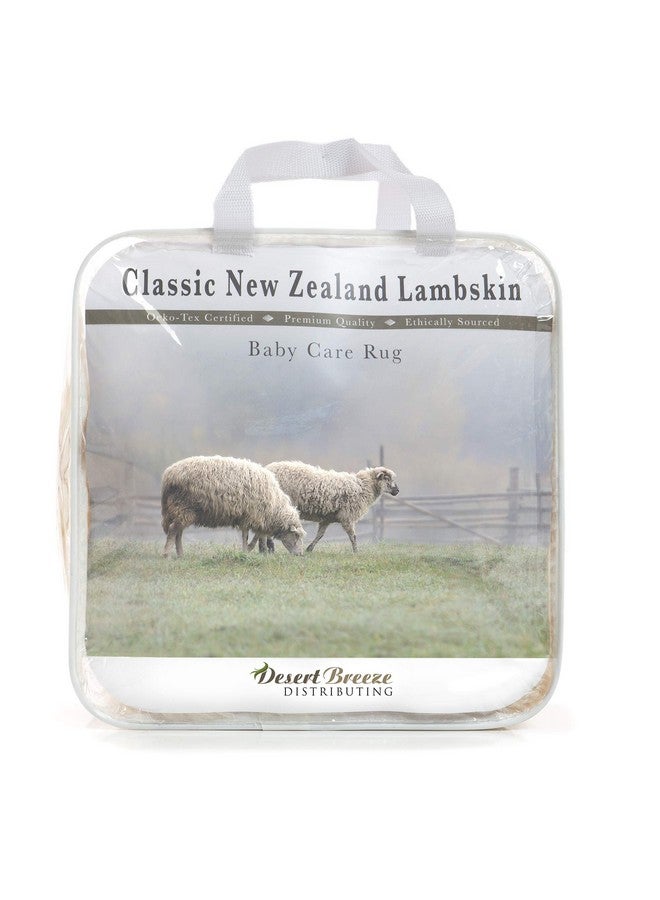 Desert Breeze Distributing New Zealand Sheepskin Rug - Ethically Sourced Lambskin for Baby Care, Soft Rug with Natural Wool and Leather, Unshorn Furry Lambswool, Plush Sheepskin Throw for Nursery & Playtime, 32-34 Inch - Image 1
