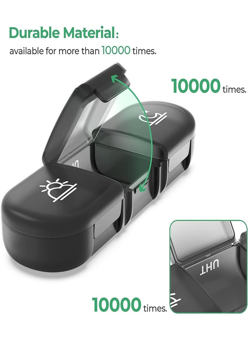 هيروكس صندوق حبوب محمول لتخزين 3 مرات يوميًا، صندوق حبوب كبير لمدة 7 أيام، صندوق حبوب محمول مقاوم للضوء، موزع حبوب للفيتامينات ومكملات زيت السمك - Image 3